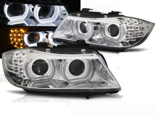 LAMPE FAROVI BMW E90 E91 09-11 DRL CHROME XENON LED
