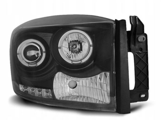 LAMPE FAROVI  PREDNJI DODGE RAM 06-08 ANGEL EYES BLACK