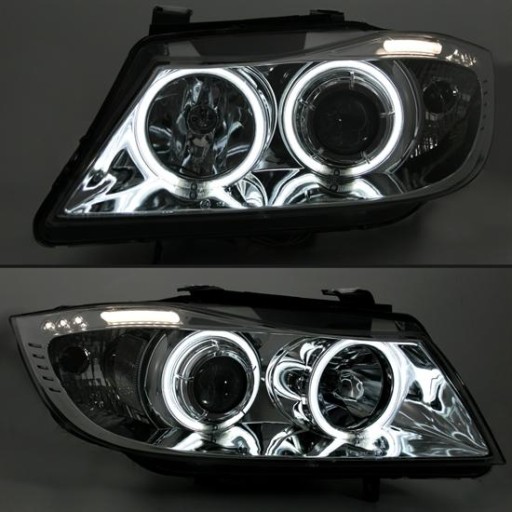 LAMPE FAROVI ANGEL EYES BMW E90 E91 3/05-8/08 CCFL BLACK