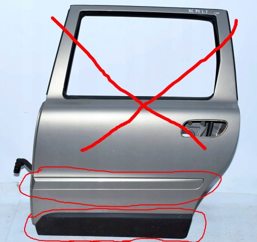 VOLVO XC70 I 00- LAJSNA DOLJNA SREDNJA GRANIČNA BRTVA VRATA LIJEVA STRANA ZADNJI