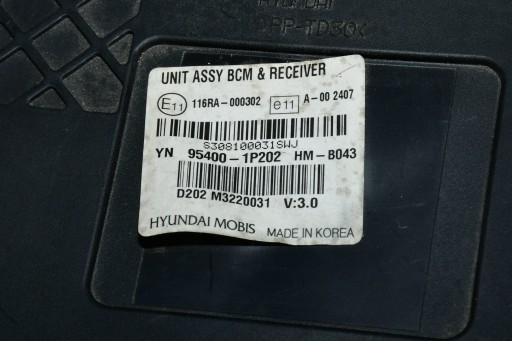 MODUL KOMFORTU BCM 95400-1P202 KIA VENGA 1.4 CRDI