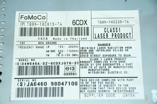 IZMJENJIVAČ CD 7G9N-14C230-TA POJAČALO 8X23-14C512-AA JAGUAR XF