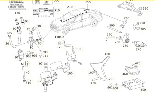 WEBASTO GRIJANJE NEOVISNO KOMPLET INSTALACIJA MERCEDES W221 REDIZAJN S350 BLUETEC
