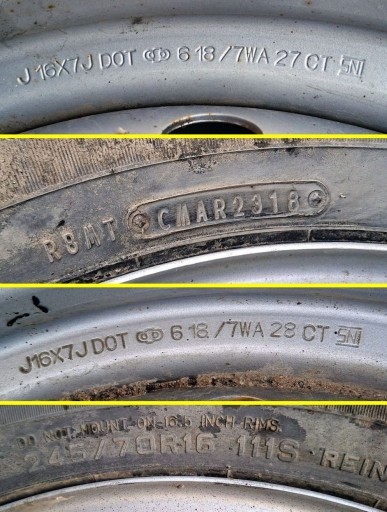 FELGA 16X7J ZAMAŠNJAK REZERVNI KOTAČ GUME MAXXIS VICTRA SNOW SUV 245/70 ISUZU D-MAX II