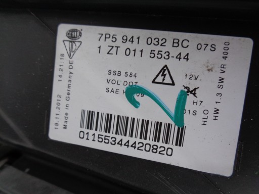 LAMPA FAR DESNA STRANA PORSCHE CAYENNE 7P 7P5 10-14 XENON ZAKRETNI