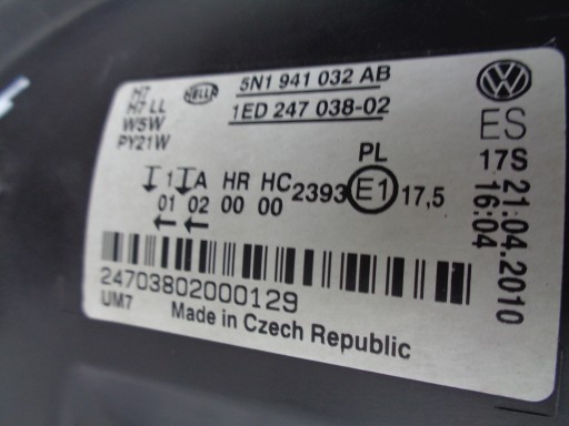 LAMPA FAR DESNA STRANA VW TIGUAN 5N 5N0 07-11