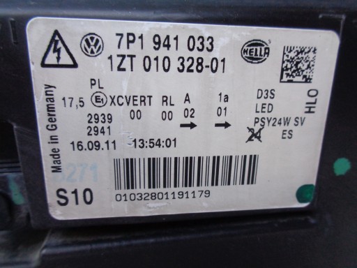 LAMPA FAR LIJEVA STRANA VW TOUAREG 7P6 10-14 XENON LED ZAKRETNI