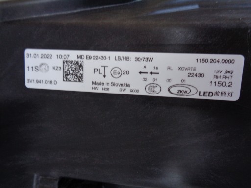 LAMPA FAR DESNA STRANA SKODA SUPERB III 3V 19- REDIZAJN FULL LED