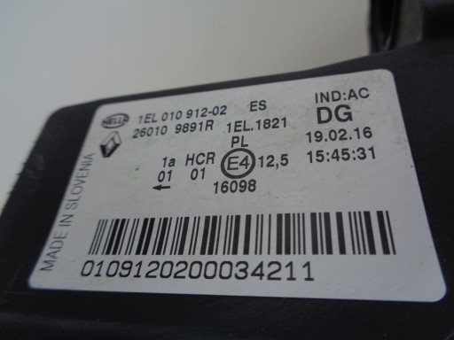 LAMPA FAR DESNA STRANA RENAULT ZOE 12- LAMPA FAR DESNA STRANA RENAULT ZOE 12-