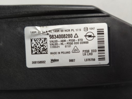 LAMPA FAR LIJEVA STRANA OPEL MOKKA II B 20- FULL LED