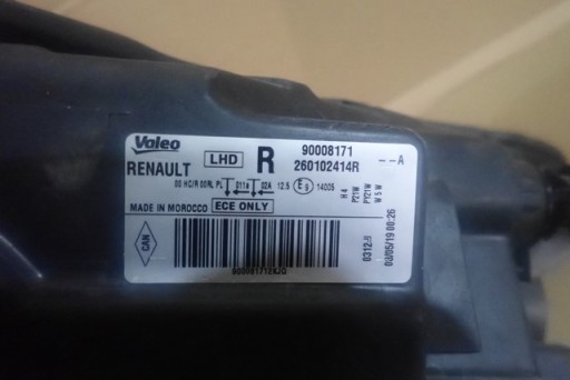 LAMPA FAR DESNA STRANA DACIA LODGY DOKKER 12-