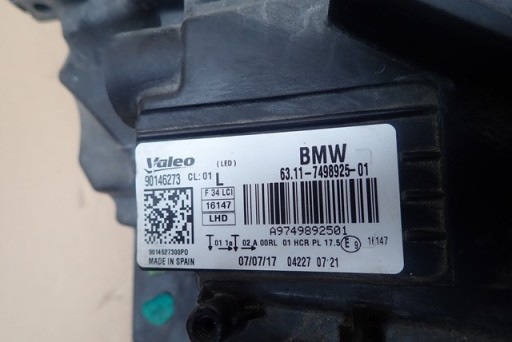 LAMPA FAR LIJEVA STRANA FULL LED BMW 3 III GT F34 REDIZAJN LCI LAMPA FAR LIJEVA STRANA FULL LED BMW 3 III GT F34 REDIZAJN LCI
