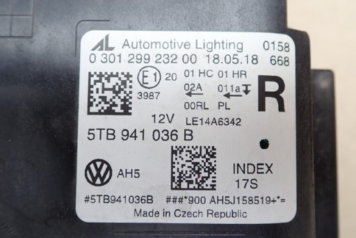LAMPA FAR DESNA STRANA FULL LED VW TOURAN 15- 5TB941036B