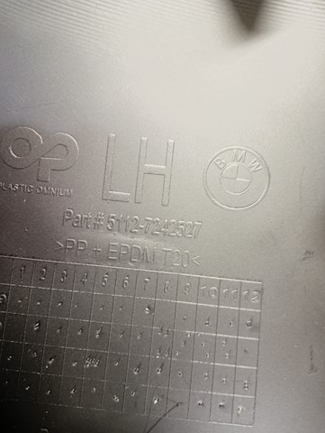 NOVO LIJEVA STRANA ZADNJA POKLOPAC BRANIKA BMW X5 E70 NOVO LIJEVA STRANA ZADNJA POKLOPAC BRANIKA BMW X5 E70