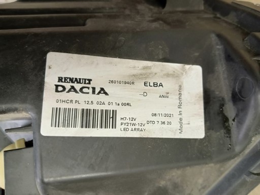 LAMPA FAR DESNA STRANA FULL LED DACIA SANDERO III 3 JOGGER 20-