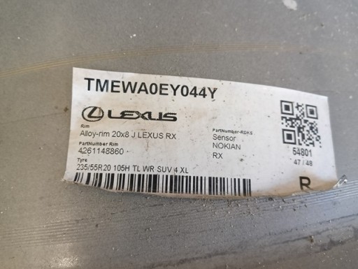 ALUMINIJSKA FELGA LEXUS RX 20X8 ET30 5X114,3