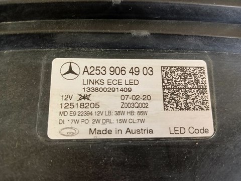 LAMPA FAR LIJEVA STRANA FULL LED MERCEDES W253 A253 253 GLC REDIZAJN 19-