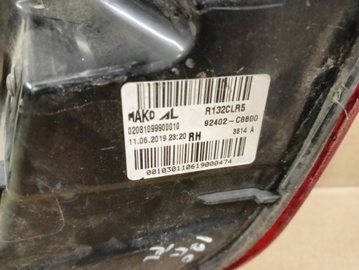 LAMPA FAR DESNA STRANA ZADNJA ZADNJI HYUNDAI I20 II REDIZAJN 18-