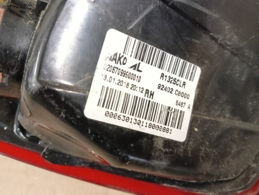 LAMPA FAR DESNA STRANA ZADNJA ZADNJI HYUNDAI I20 II 14-