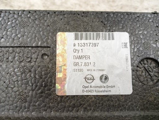 ABSORBER BRANIKA ZADNJI OPEL INSIGNIA I 1 A KARAVAN 07-