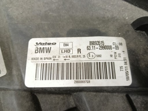 LAMPA FAR DESNA STRANA BI-XENON BMW X1 E84 09-12R