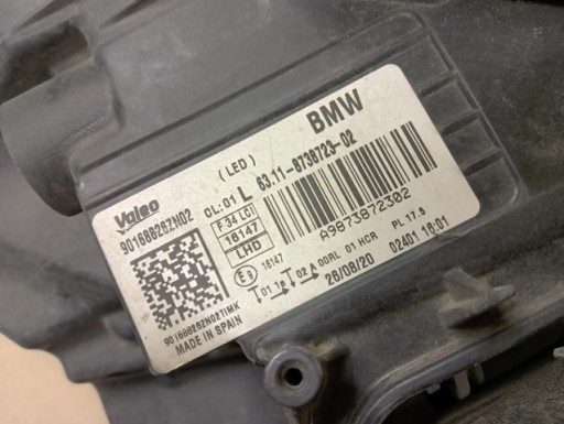 LAMPA FAR LIJEVA STRANA FULL LED BMW III 3 F34 GT REDIZAJN LCI 16-