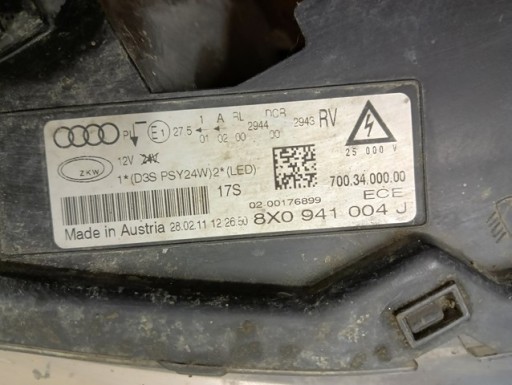 LAMPA FAR DESNA STRANA BI XENON AUDI A1 8X 10-14R LAMPA FAR DESNA STRANA BI XENON AUDI A1 8X 10-14R