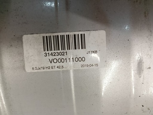 ALUMINIJSKA FELGA VOLVO XC90 XC-90 II 2 19X8J ET42.5 5X108