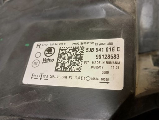 LAMPA FAR DESNA STRANA BI XEONO LED SKODA RAPID 5JA REDIZAJN 17-