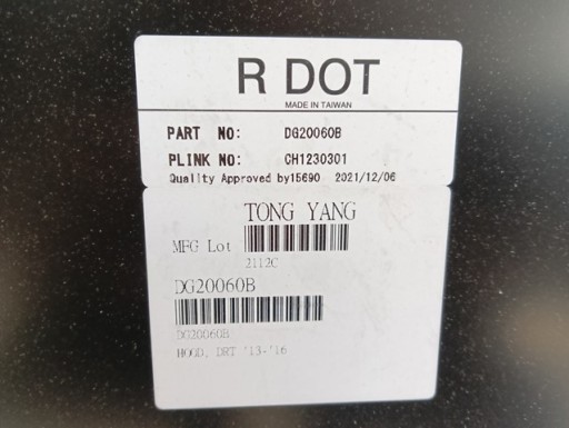 NOVI ZAMJENSKI DIO HAUBA POKLOPAC MOTORA DODGE DART 12-16R