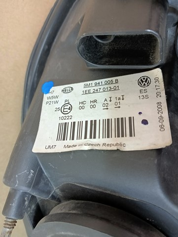 LAMPA FAR LIJEVA STRANA VW GOLF V 5 5M1 PLUS 05-09R