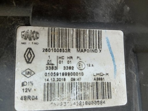 LAMPA FAR DESNA STRANA RENAULT CLIO IV 4 REDIZAJN 16- LAMPA FAR DESNA STRANA RENAULT CLIO IV 4 REDIZAJN 16-