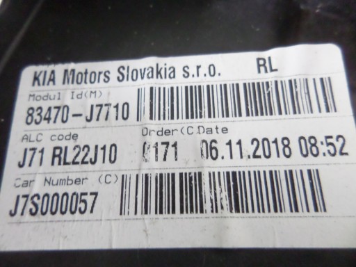 DIZAČ PROZOR ZADNJI LIJEVA STRANA KIA PROCEED III 18-