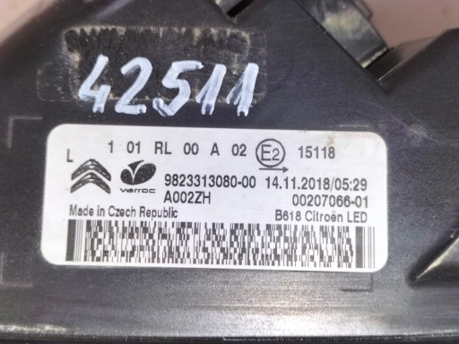LAMPA FAR PREDNJA MAGLENKA DRL LIJEVA STRANA CITROEN C3 III 16-20 LAMPA FAR PREDNJA MAGLENKA DRL LIJEVA STRANA CITROEN C3 III 16-20