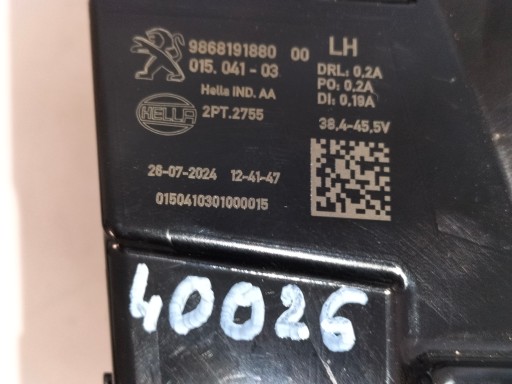 MAGLENKA LED LAMPA FAR DRL LIJEVA STRANA PEUGEOT 408 22-