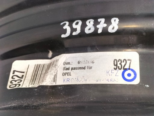 FELGA ČELIČNA OPEL ASTRA 4 IV J 09- ZAFIRA C 11- 6,5JX16 ET41