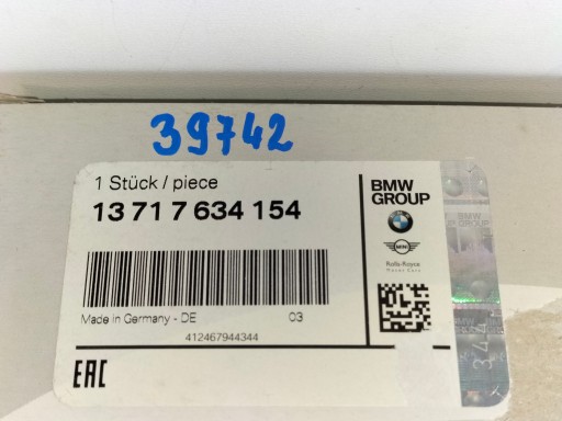 FILTER ZRAKA STAKLO BMW I8 I12 I15 14- HIBRID