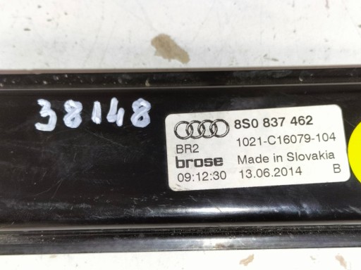 DIZAČ PROZOR VRATA PREDNJIH PREDNJA STRANA DESNA AUDI TT 8S 14- COUPE