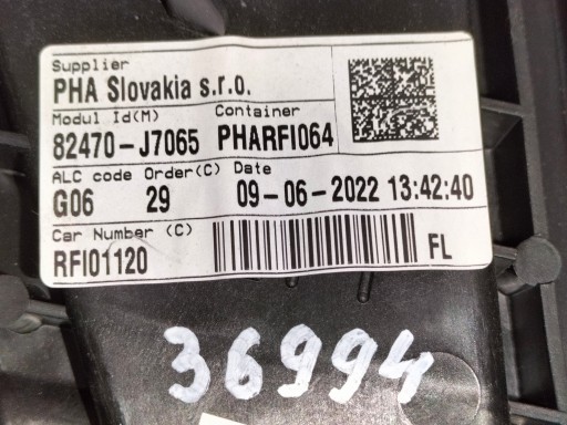 DIZAČ PANEL PROZOR VRATA PREDNJA STRANA LIJEVA KIA PRO CEED PROCEED III 18-