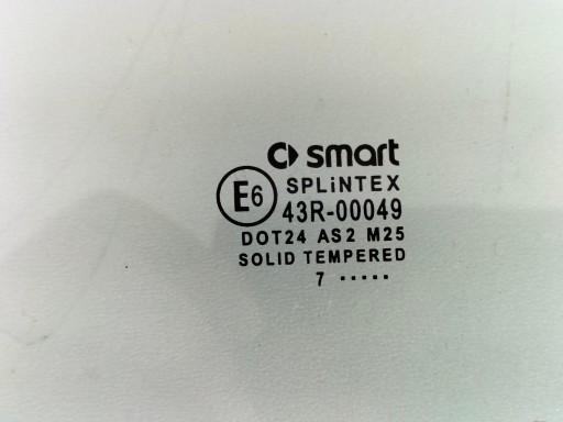 STAKLO VRATA PREDNJIH PREDNJA STRANA LIJEVA SMART FORTWO 451 07-13 SPLINTEX