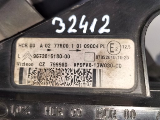 LAMPA FAR PREDNJA LIJEVA STRANA CITROEN C3 II 09-13