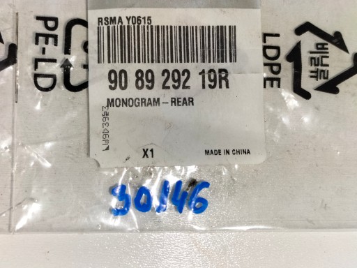 ZNAK NAPIS EMBLEMAT ZADNJI RENAULT ZOE ZNAK NAPIS EMBLEMAT ZADNJI RENAULT ZOE