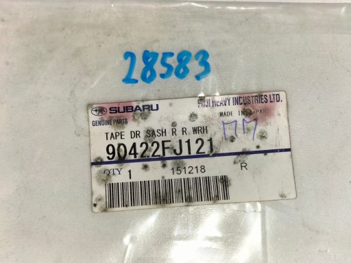 NAKLEJKA UKRASNA VRATA ZADNJI DESNA STRANA SUBARU IMPREZA 11