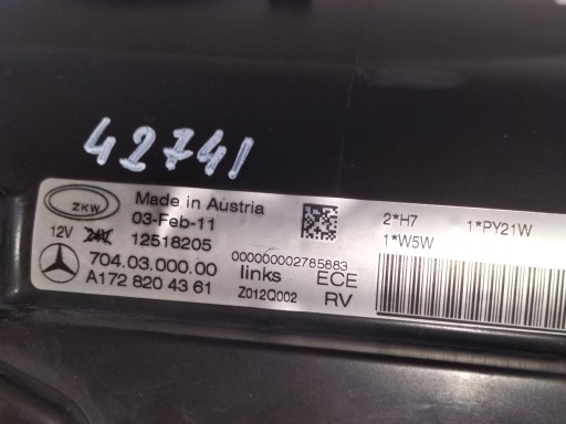 LAMPA FAR PREDNJA LIJEVA STRANA MERCEDES SLK R172 W172 11-