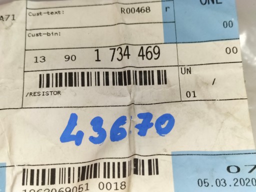 OTPORNIK RESISTOR SENZORA TEMPERATURE BMW X5 E53 E70 99-10