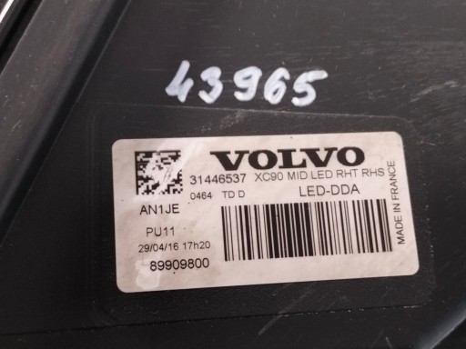 LAMPA FAR PREDNJA DESNA STRANA VOLVO XC90 XC-90 II 15- FULL LED