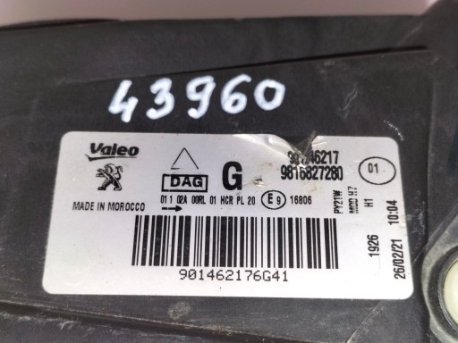 LAMPA FAR PREDNJA LIJEVA STRANA PEUGEOT RIFTER 18- PARTNER IV