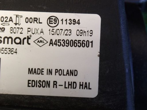 SMART A453 FORTWO LED 14- FAR DESNA STRANA LAMPA