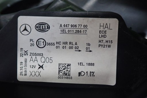 MERCEDES VITO VIANO 14- FAR LIJEVA STRANA LAMPA A4479067700 MERCEDES VITO VIANO 14- FAR LIJEVA STRANA LAMPA A4479067700