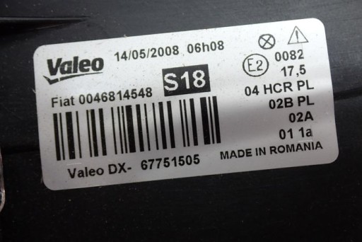 FIAT PUNTO II 99- FAR DESNA STRANA LAMPA 67751505 FIAT PUNTO II 99- FAR DESNA STRANA LAMPA 67751505